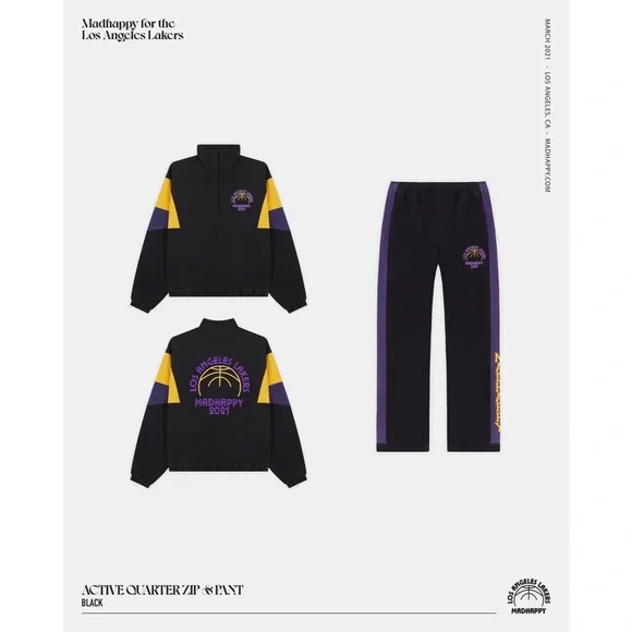 SOLD Madhappy x Lakers Active Quarter Zip - Picture 6 of 8